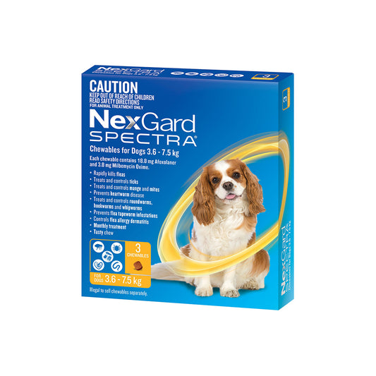 NEXGARD SPECTRA Dog 3.6-7.5KG 3 Chewables