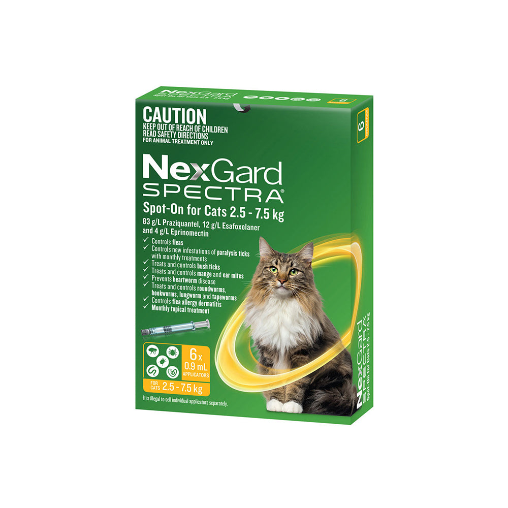 NEXGARD SPECTRA Spot On Cat Fleas Ticks 6 2.5 7.5kg Petso Au