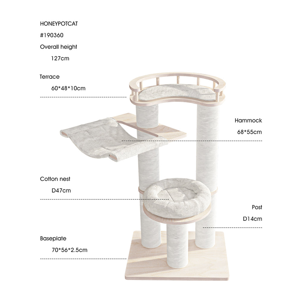 HONEYPOTCAT Leisure Loft With Hammock & Scratch Post