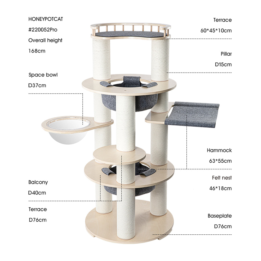 HONEYPOTCAT Harmony Wood Cat Tower