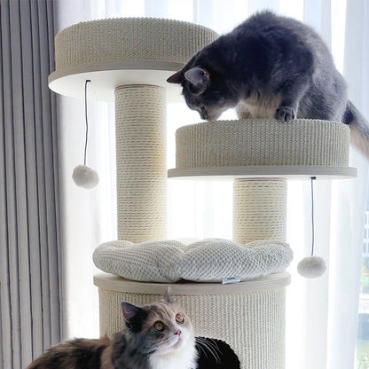 HONEYPOTCAT PURRING Multi-Level Sisal Barrel Cat Tower