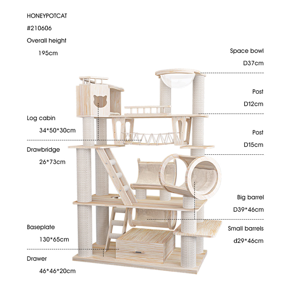 HONEYPOTCAT Monaco Elite Cat Estate - 195cm