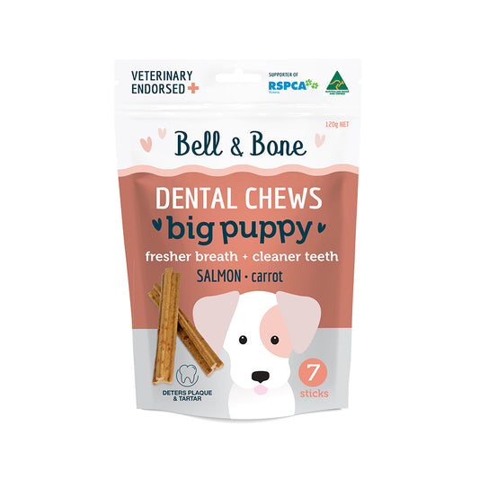 BELL & BONE Dental Chews Salmon & Carrot  Puppy Treats