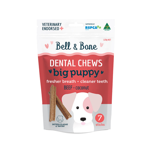 BELL & BONE Dental Chews Beef & Coconut Puppy Treats