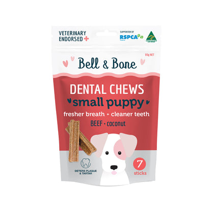 BELL & BONE Dental Chews Beef & Coconut Puppy Treats