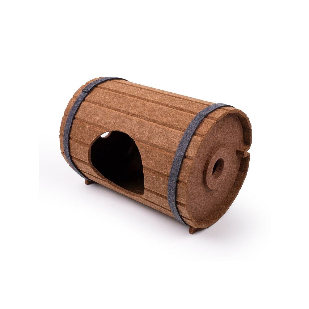 Assembled Wine Barrel Felt Cat Bed