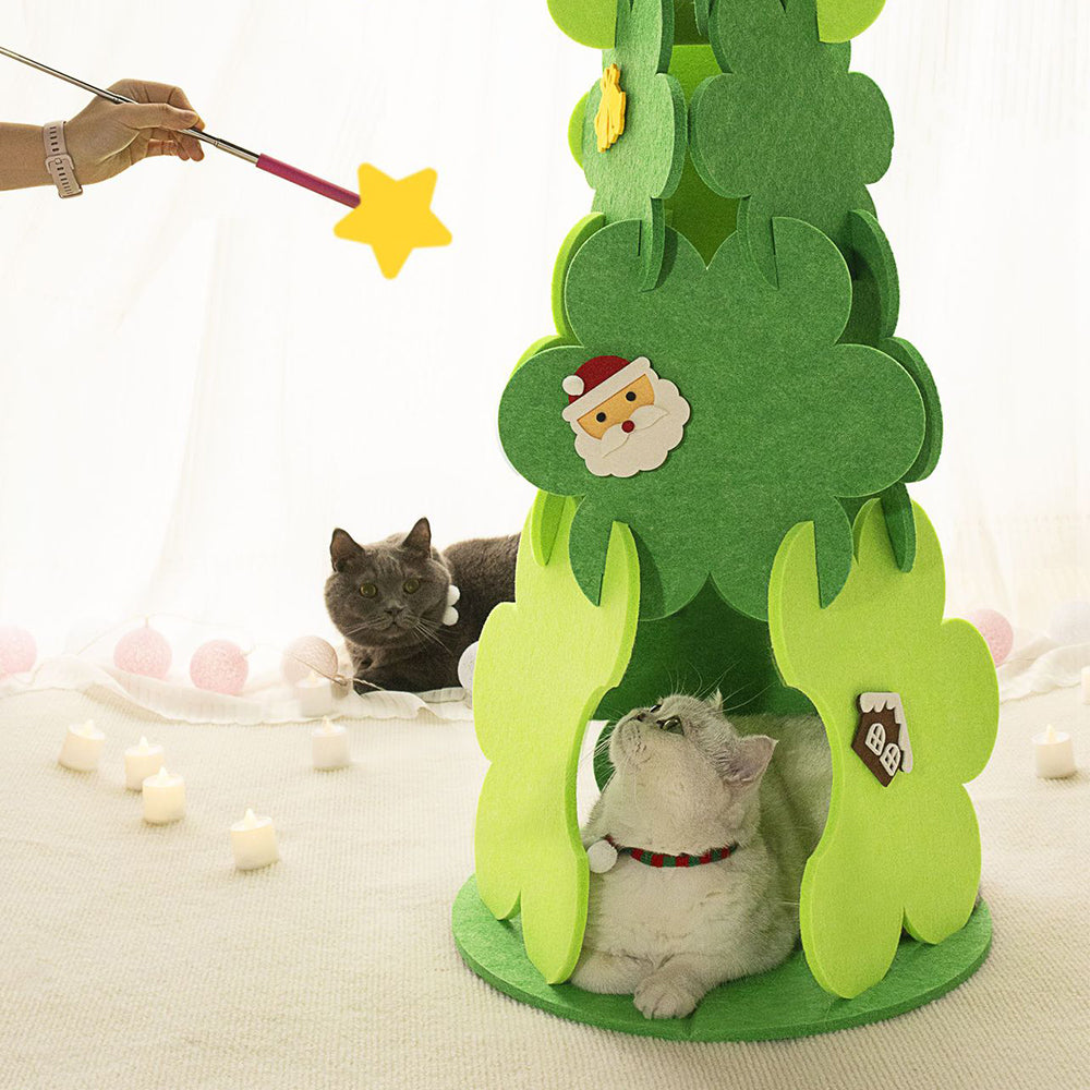 Assembled Christmas Tree Felt Cat Bed