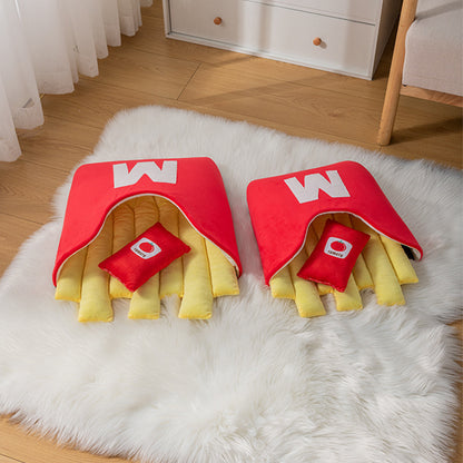 Detachable And Washable Cartoon French Fries Pet Nest