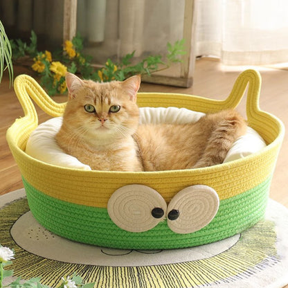 Cute Round Woven Cat Bed