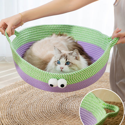 Cute Round Woven Cat Bed