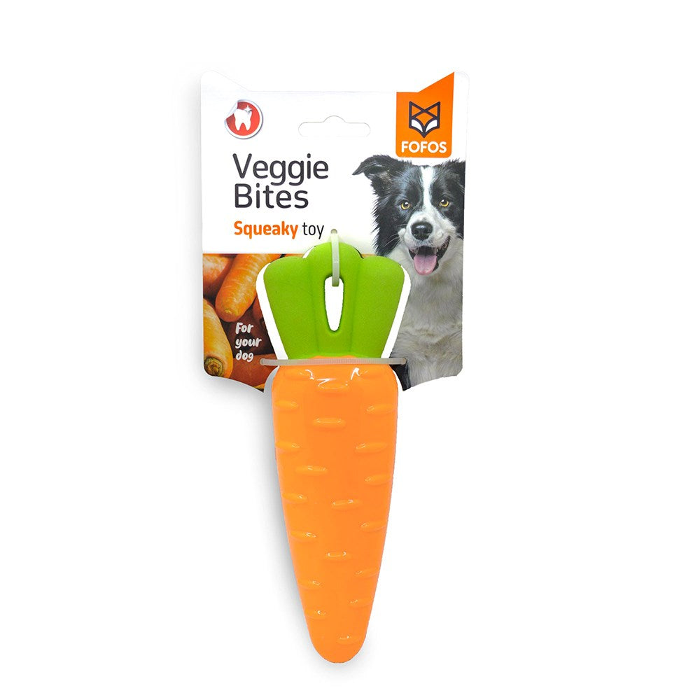 FOFOS Vegi-Bites Carrot Squeaky Dog Toy - Large