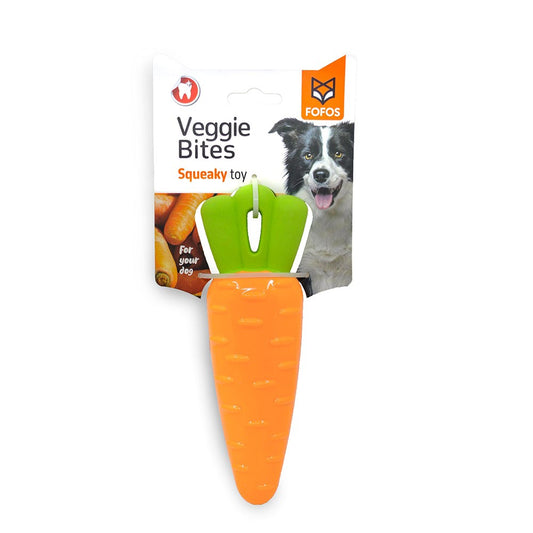 FOFOS Vegi-Bites Carrot Squeaky Dog Toy - Large