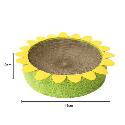 MIAOFAIRY Sunflower Circular Corrugated Paper Cat Scratcher