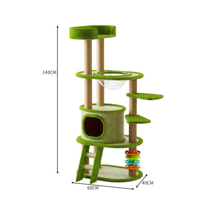 Multi-Level Cat Tree With Cooling Pad And Space Capsule