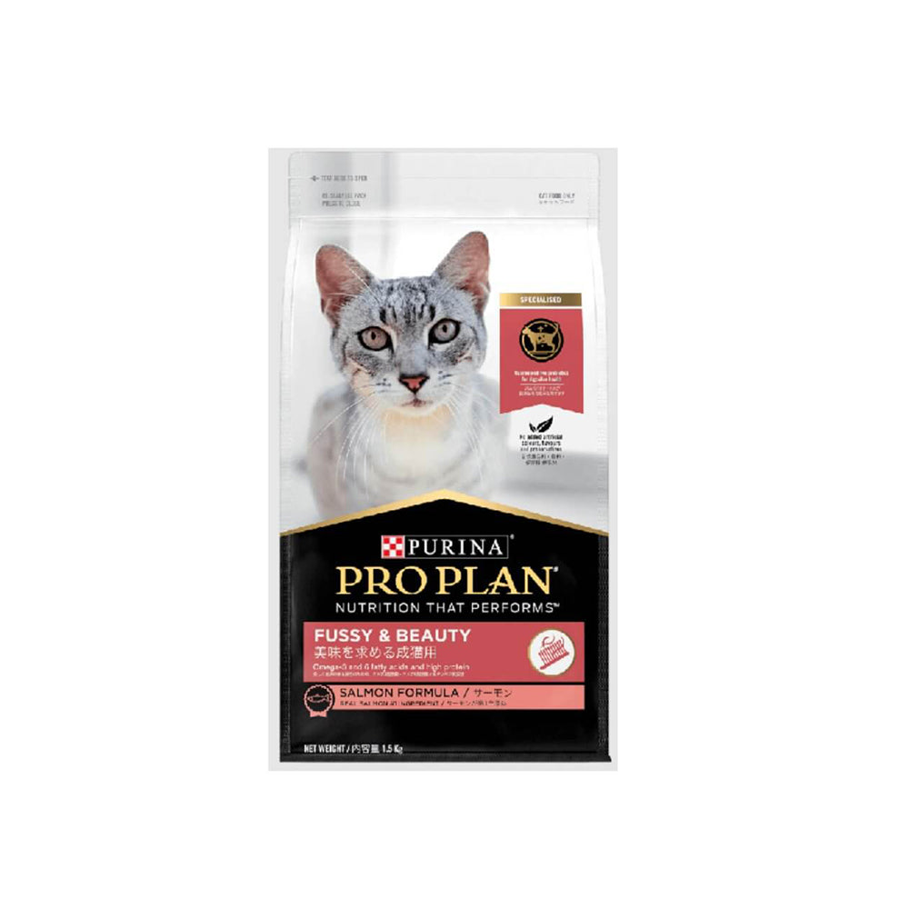 PRO PLAN Fussy & Beauty Salmon Formula Adult Dry Cat Food 1.5kg