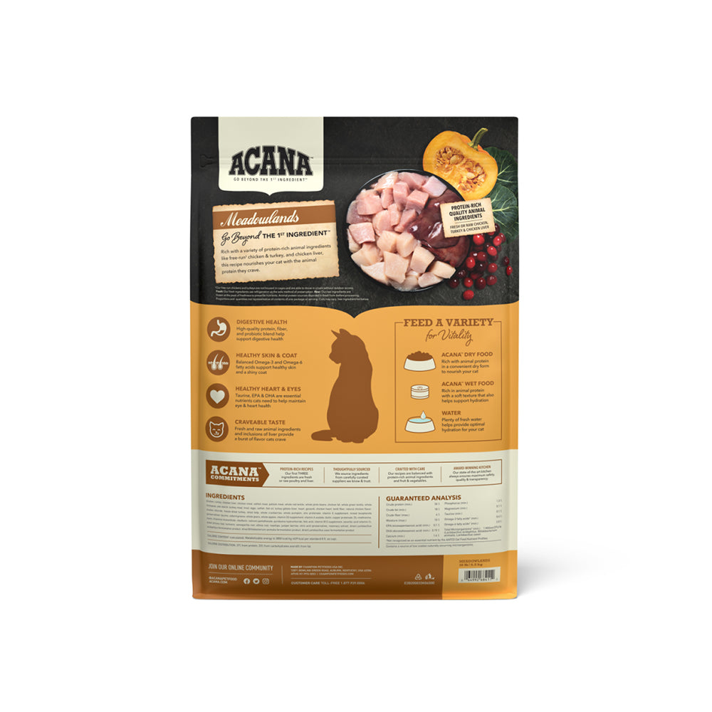 Acana Meadowlands Cat 4.5kg Dry Cat Food Petso Au