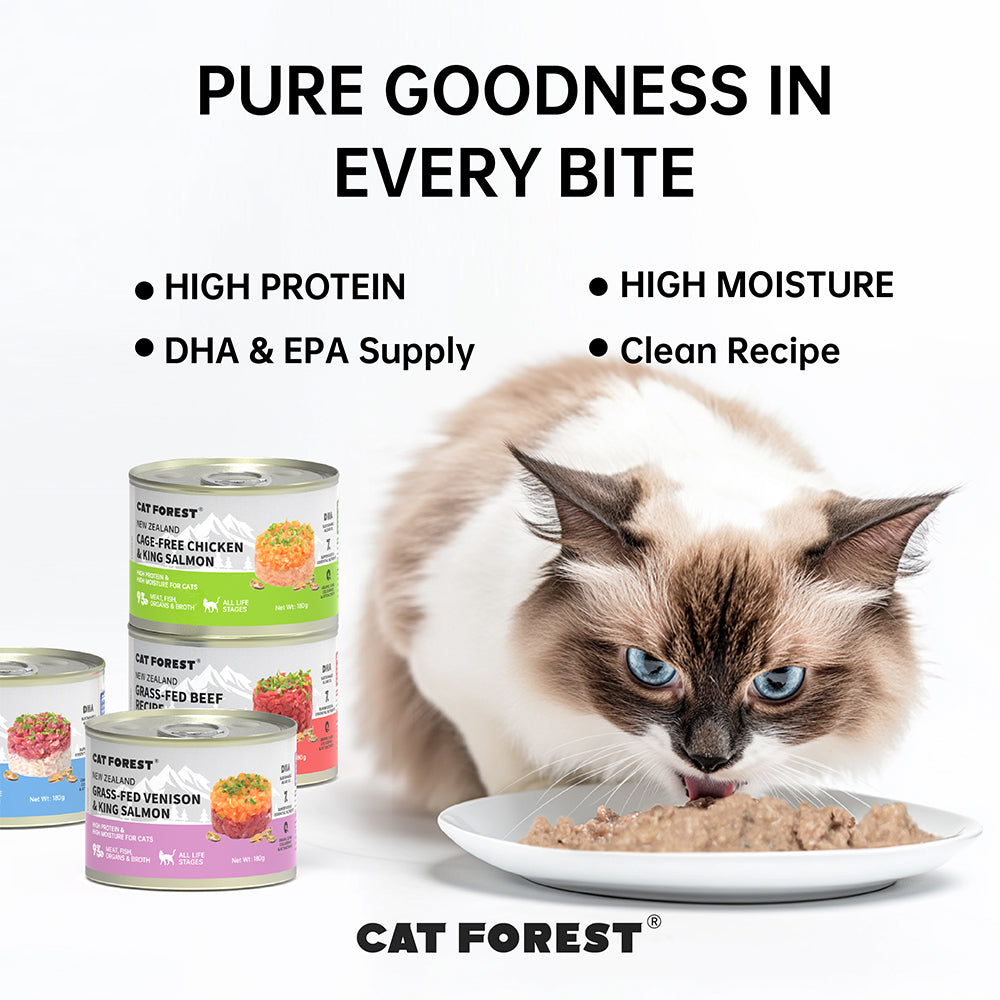 CAT FOREST Grass-Fed Venison & King Salmon Wet Cat Canned Food