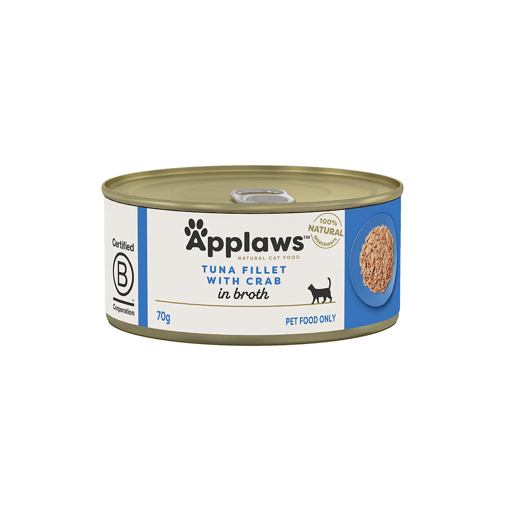 APPLAWS Tuna Fillet With Crab Adult Canned Wet Cat Food 70g