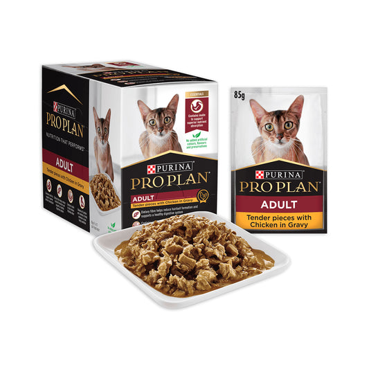 PRO PLAN Tender Pieces With Chicken In Gravy Adult Wet Cat Food 85g x 12