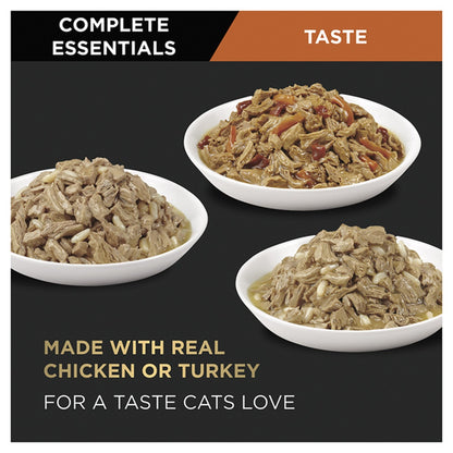 PRO PLAN Complete Essentials Chicken & Turkey White Meat Chicken Variety Pack Wet Cat Food 85g x 24