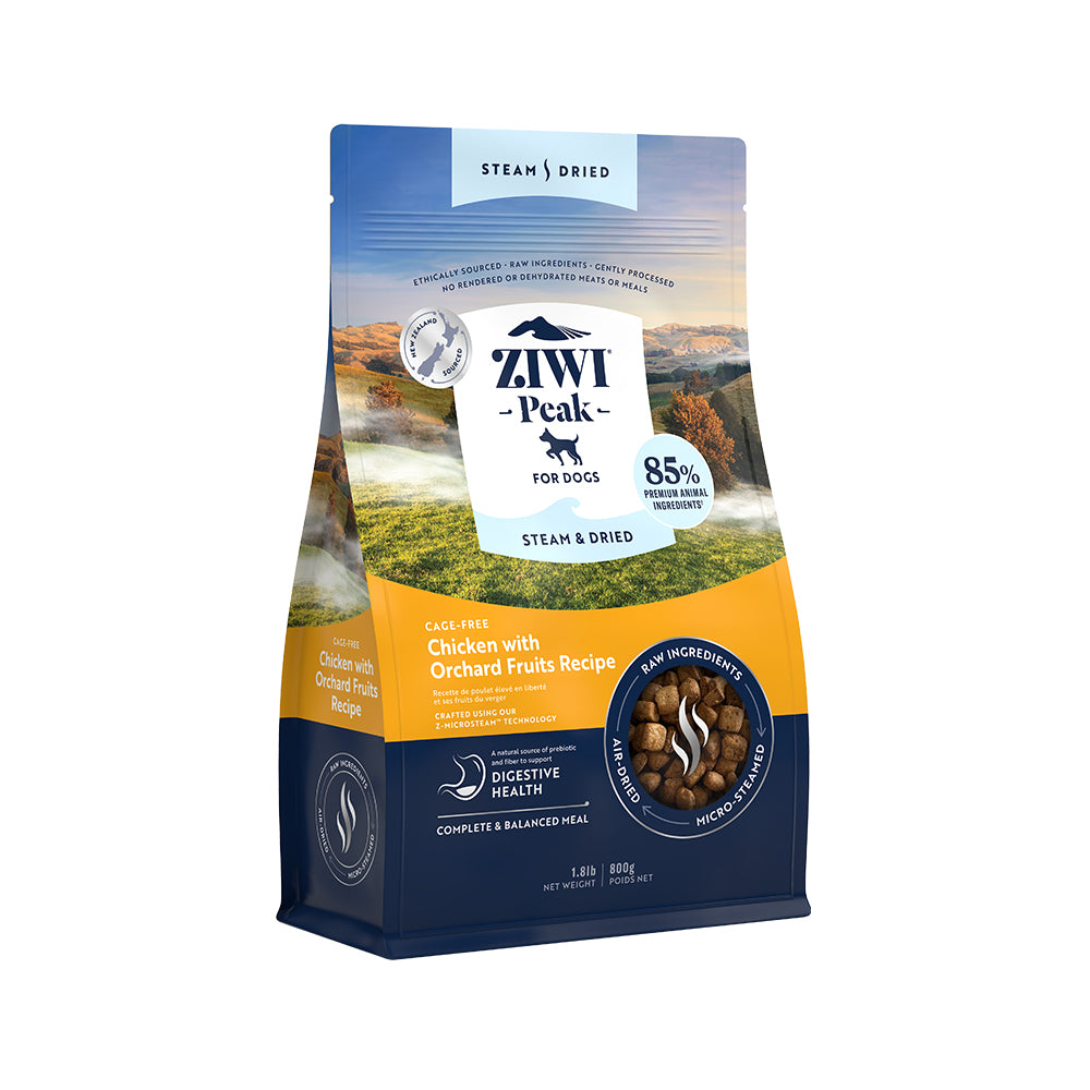 ZIWI PEAK Steam & Dried Cage-Free Chicken with Orchard Fruits Dog Food