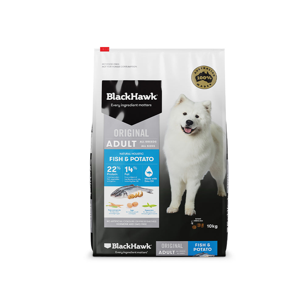 BLACK HAWK  Fish And Potato Original AdultDry Dog Food