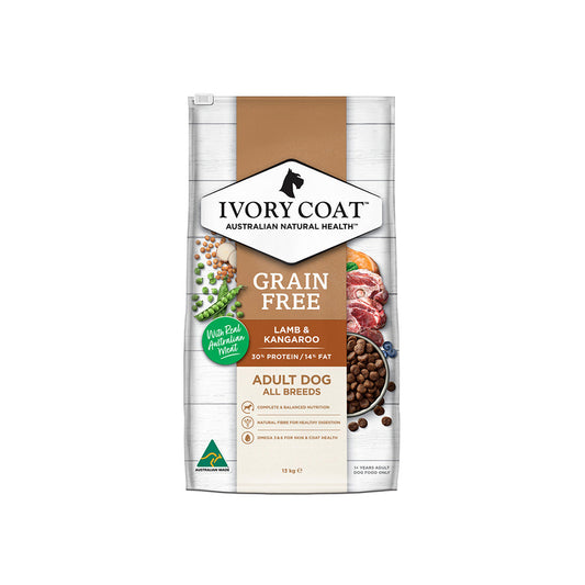 IVORY COAT Grain Free Lamb & Kangaroo Adult Dog Food 13kg