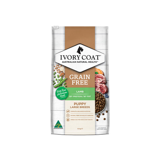 IVORY COAT Grain Free Lamb Puppy Large Breed Dog Food 13kg