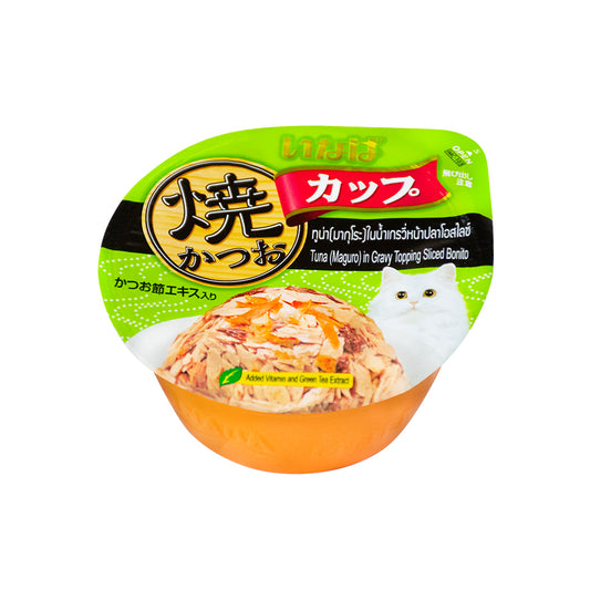 CIAO Tuna Flake In Sliced Bonito Gravy Cat Treats 70g (cupped)