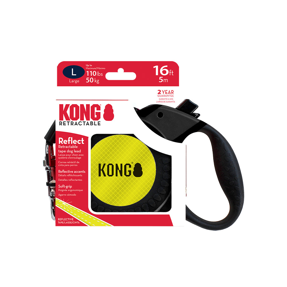 KONG Reflect Black Retractable Leashes