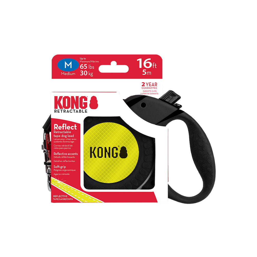 KONG Reflect Black Retractable Leashes