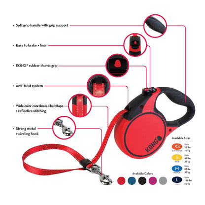 KONG Terrain Red Retractable Leashes