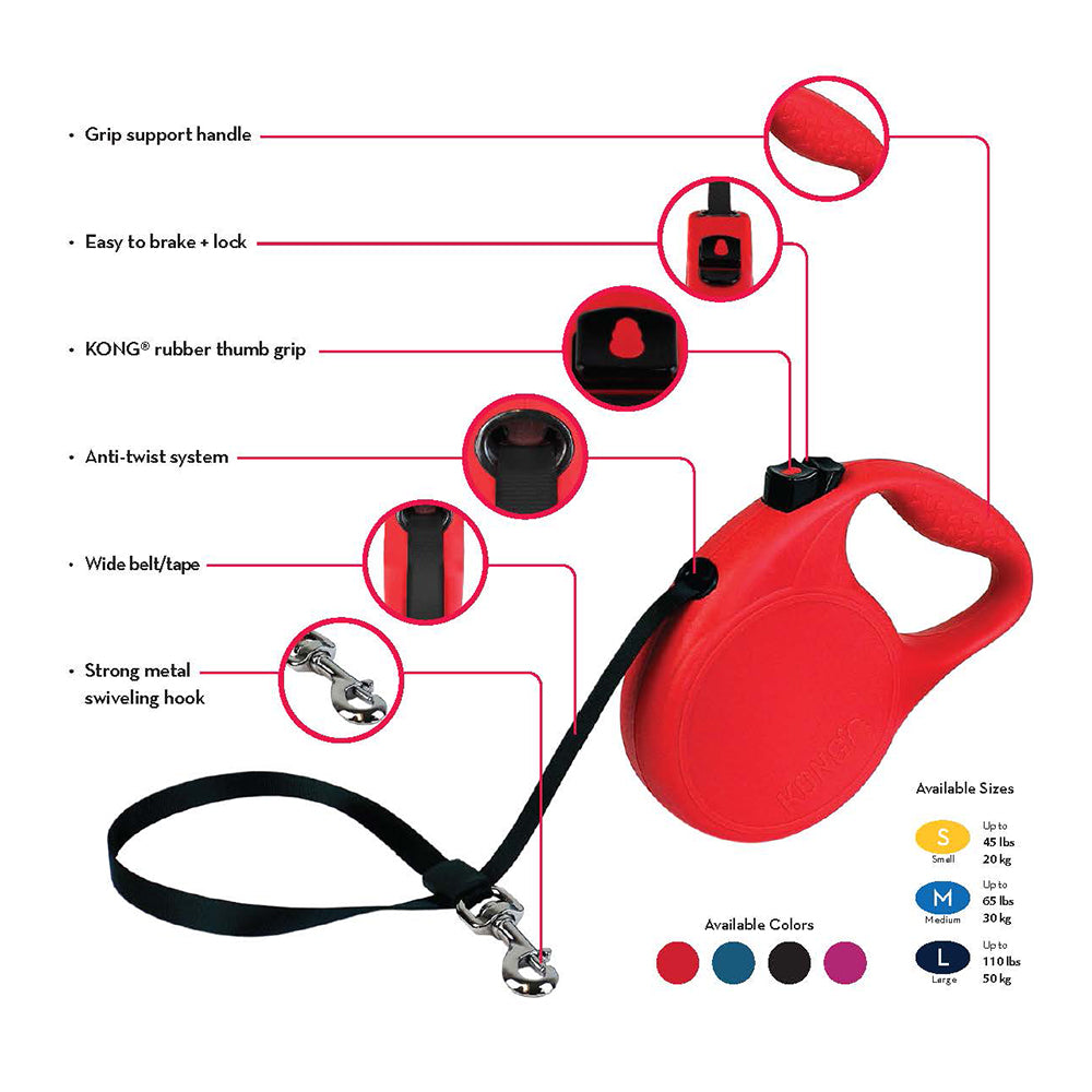 KONG Trail Red Retractable Leashes