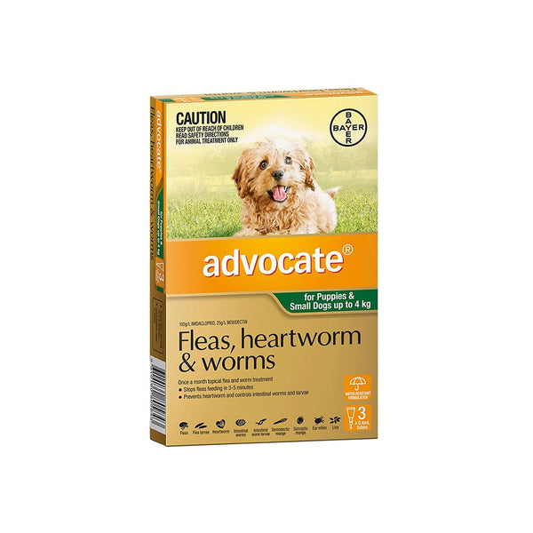 ADVOCATE Flea & Dewormer Treatment for Dogs (0-4kg) 3 Tubes | Petso Au