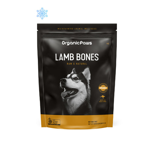 ORGANIC PAWS Lamb bones Raw Pet Food 1kg