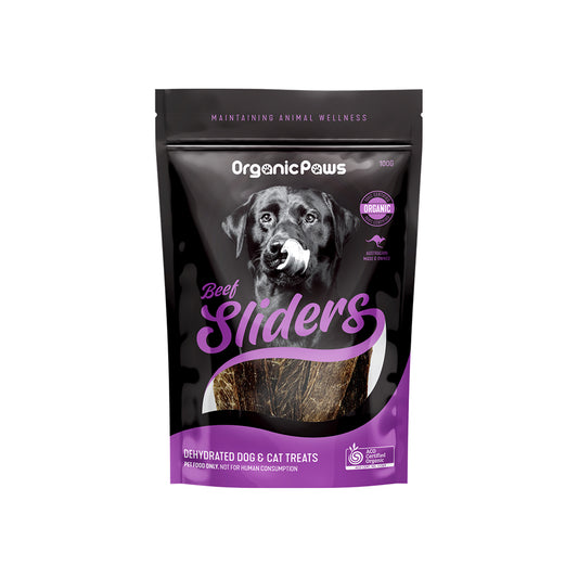 ORGANIC PAWS Beef sliders Pet Treats 100g