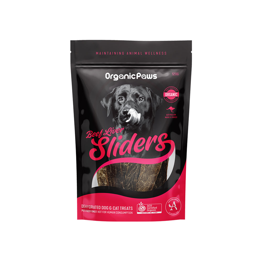 ORGANIC PAWS Beef Liver sliders Pet Treats 120g