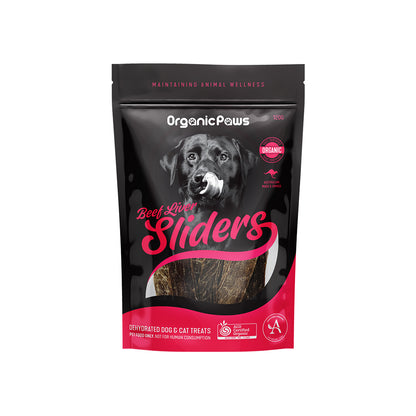 ORGANIC PAWS Beef Liver sliders Pet Treats 120g