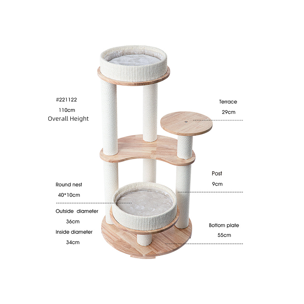 HONEYPOTCAT MZ Simple Joy Wood Cat Tower