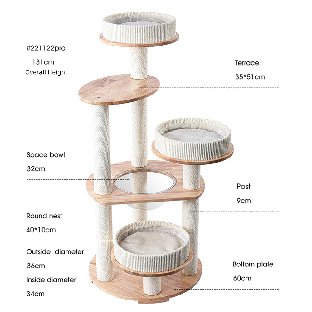 HONEYPOTCAT MZ Simple Joy Wood Cat Tower