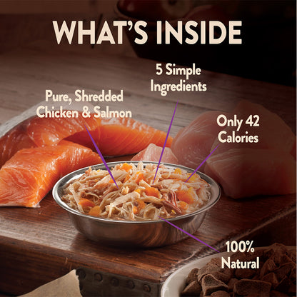 WELLNESS Core Simply Shreds Shredded Boneless Chicken, Wild Salmon & Pumpkin Wet Dog Food 79g x 12