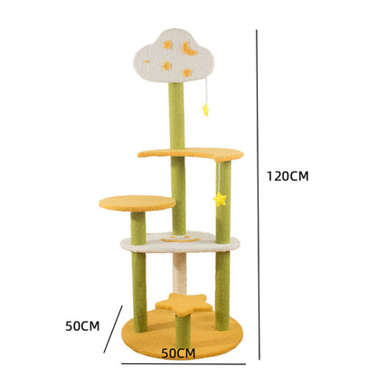 Star & Moon Multi-Level Sisal Cat Tree 120x50x50cm