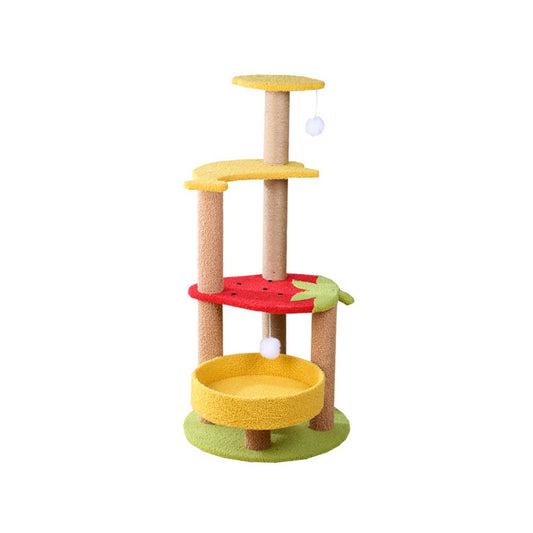 Fruit 3-Level Sisal Cat House And Tree 92x45x45cm