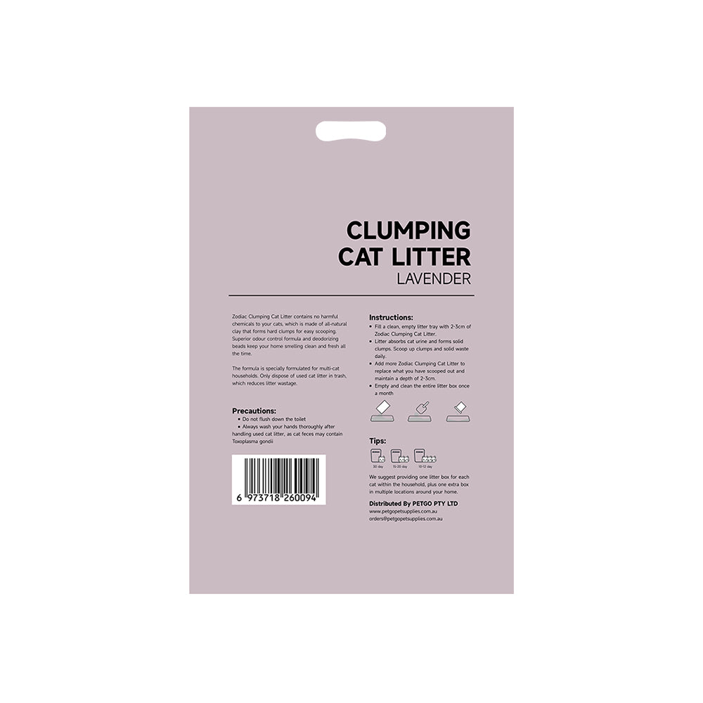 ZODIAC Lavender Clumping Cat Litter 6kg