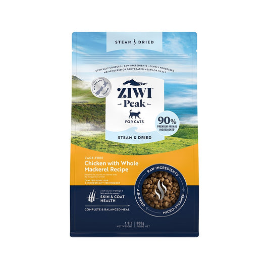 ZIWI PEAK Steam & Dried Cage-Free Chicken with Whole Mackerel Cat Food