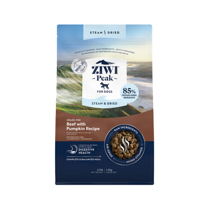 ZIWI PEAK Steam & Dried Grass-Fed Beef with Pumpkin Dog Food