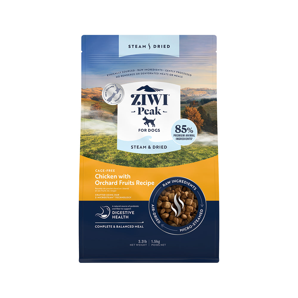 ZIWI PEAK Steam & Dried Cage-Free Chicken with Orchard Fruits Dog Food