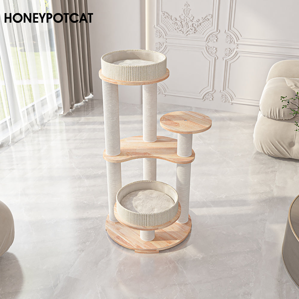 HONEYPOTCAT MZ Simple Joy Wood Cat Tower