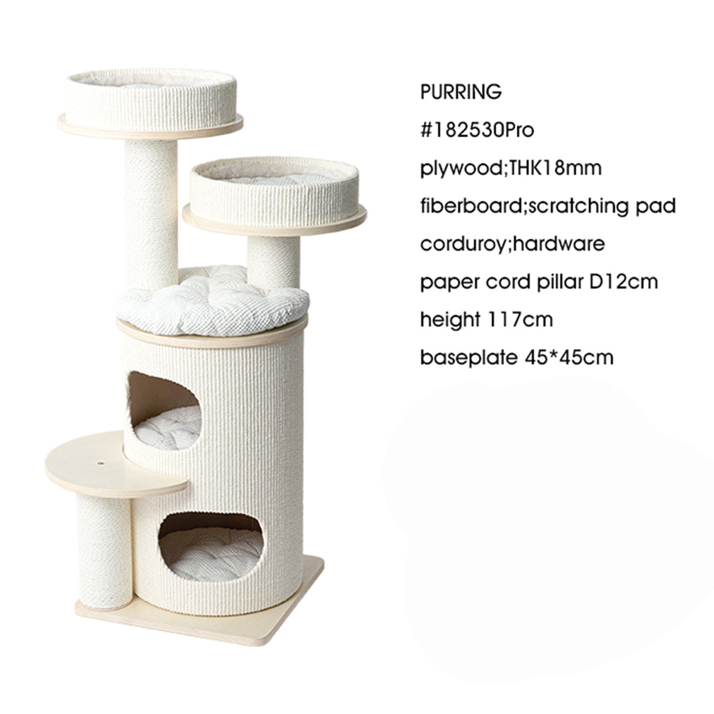 HONEYPOTCAT PURRING Multi-Level Sisal Barrel Cat Tower