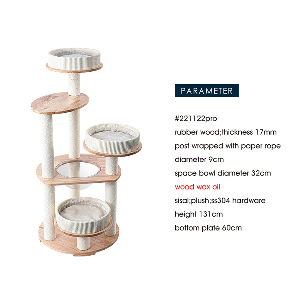 HONEYPOTCAT MZ Simple Joy Wood Cat Tower